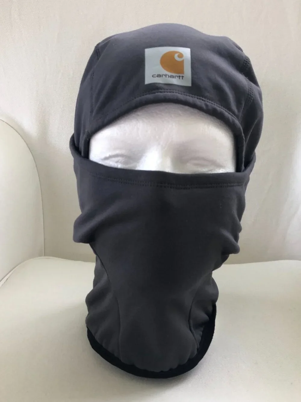 Carhartt Gray Hooded Face Mask Balaclava Logo Winter Hunting Outdoor